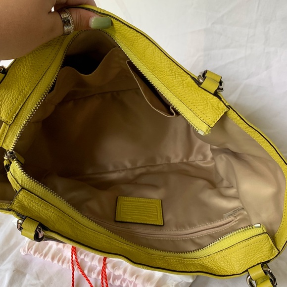 Coach Leather Large Tote Bag Wallet Umbrella Set In Bright Yellow